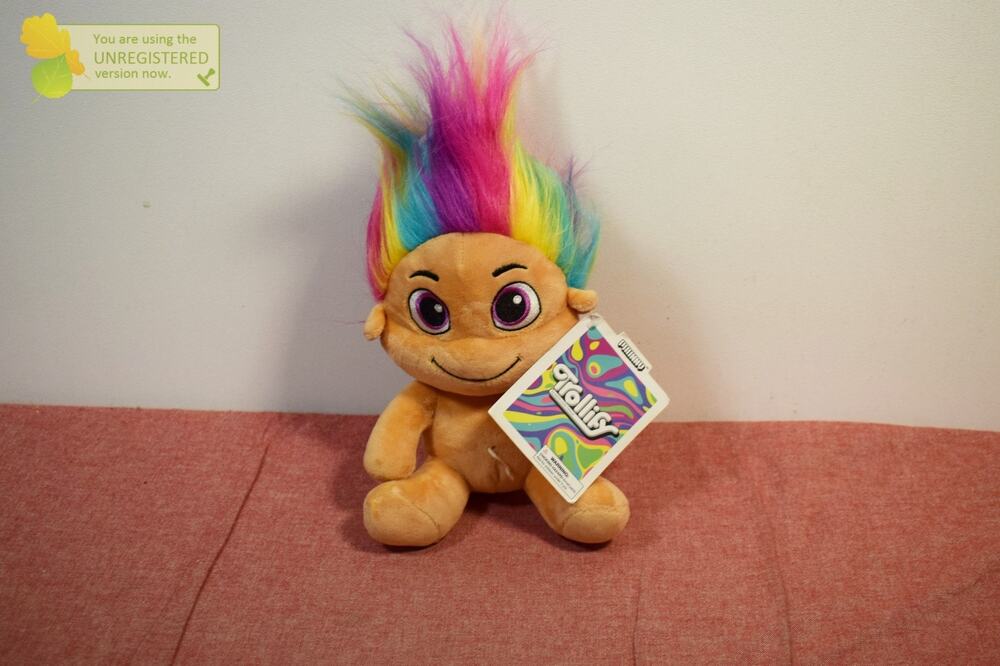 Kidrobot Phunny Trolls Peach Troll with Rainbow Hair Plush (Damaged)